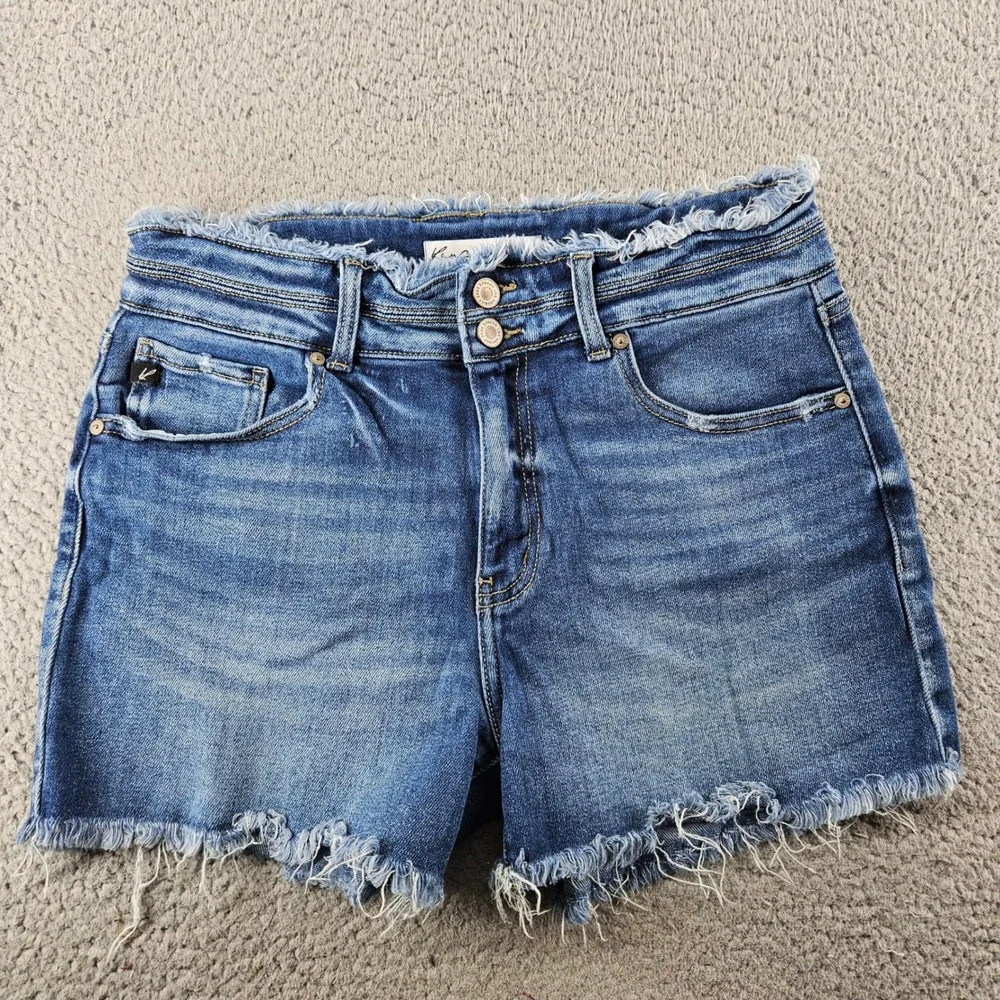 KanCan Jean Shorts Womens 29 Blue High Rise Raw Hem Denim Cut Off Beach Festival